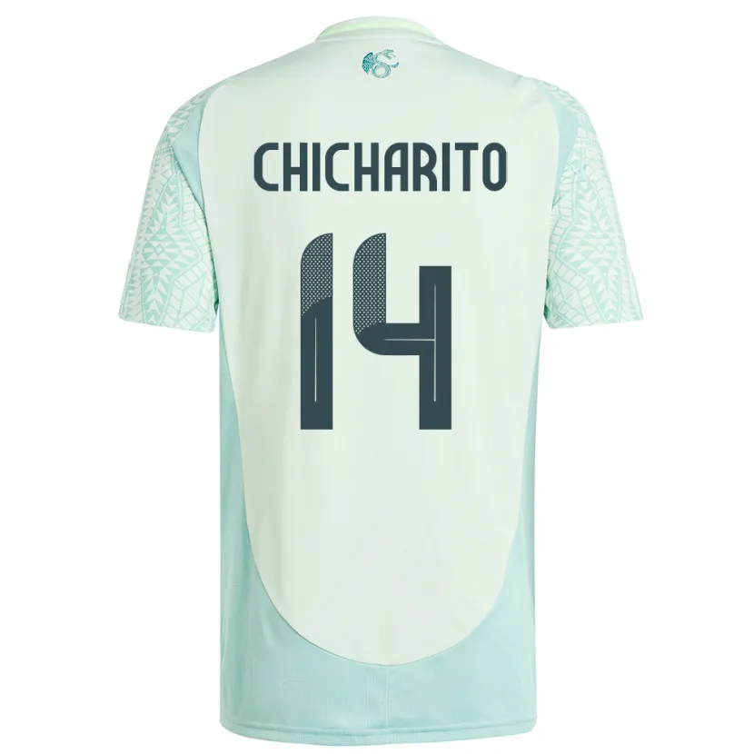 Danxen Kid Mexico Chicharito #14 Linen Green Away Jersey 24-26 T-Shirt