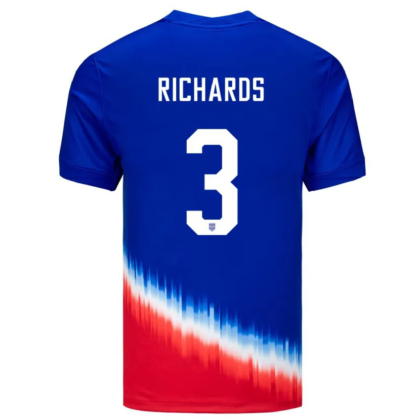 Danxen Kid United States Chris Richards #3 Blue Away Jersey 24-26 T-Shirt