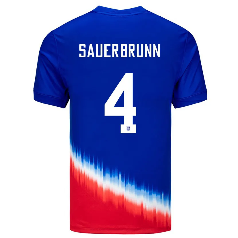 Danxen Kid United States Becky Sauerbrunn #4 Blue Away Jersey 24-26 T-Shirt