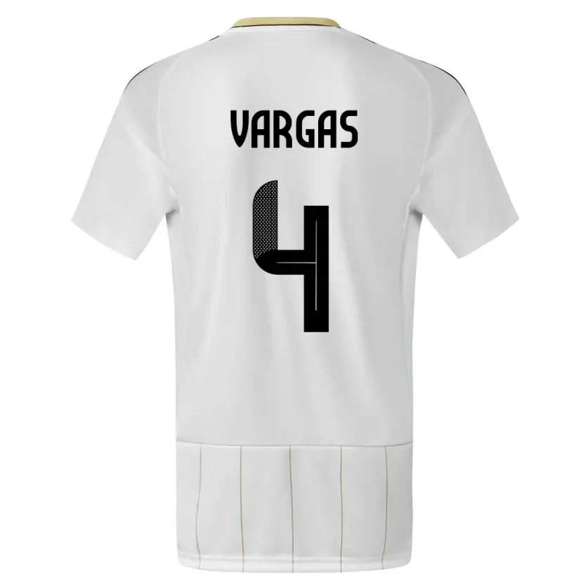 Danxen Kid Costa Rica Juan Pablo Vargas #4 White Away Jersey 24-26 T-Shirt