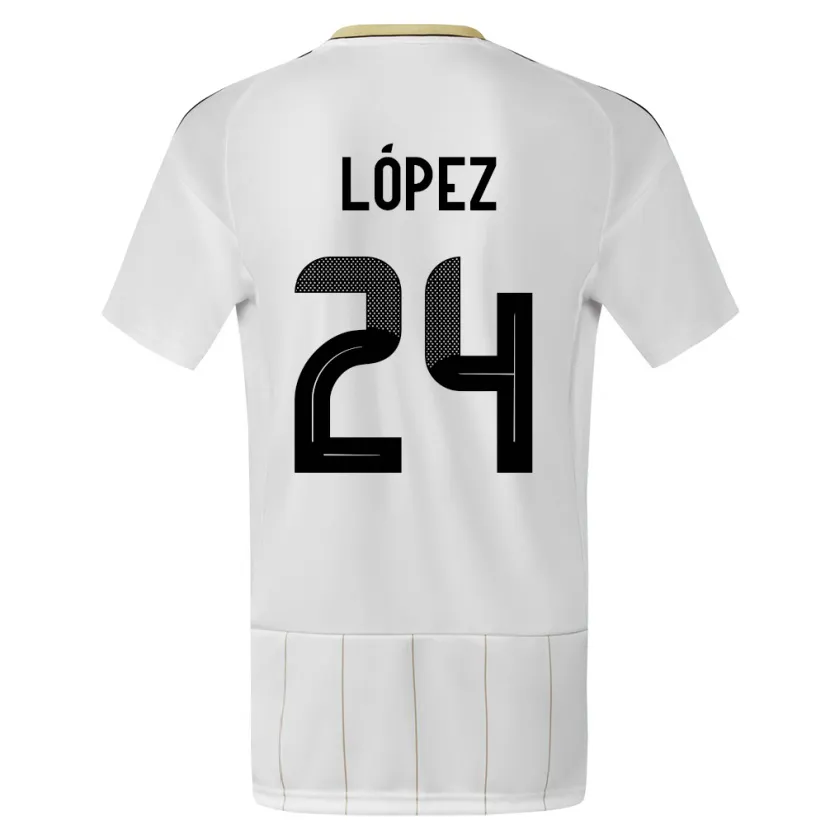 Danxen Kid Costa Rica Douglas Lopez #24 White Away Jersey 24-26 T-Shirt