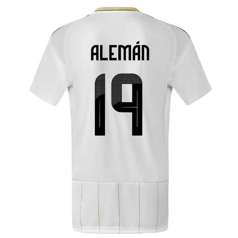 Danxen Kid Costa Rica Fabricio Aleman #19 White Away Jersey 24-26 T-Shirt