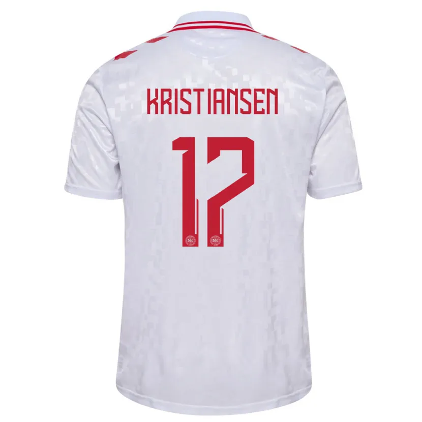 Danxen Kid Denmark Victor Kristiansen #17 White Away Jersey 24-26 T-Shirt