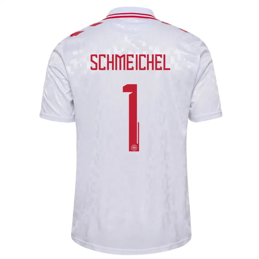 Danxen Kid Denmark Kasper Schmeichel #1 White Away Jersey 24-26 T-Shirt