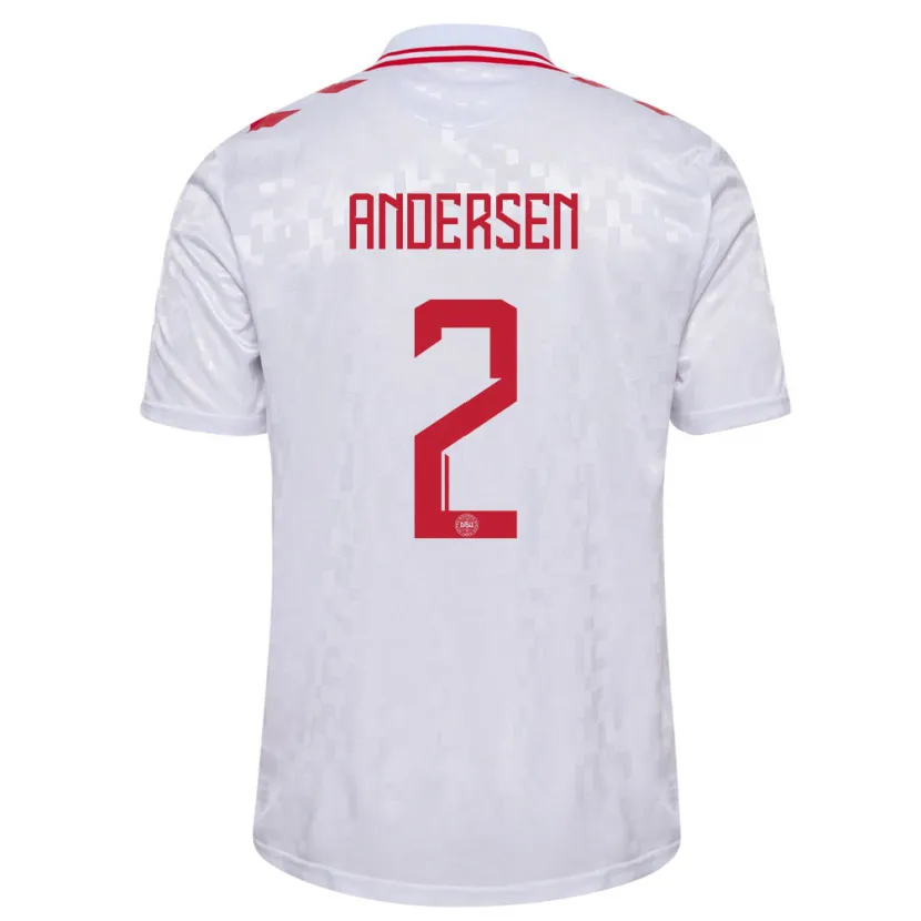 Danxen Kid Denmark Joachim Andersen #2 White Away Jersey 24-26 T-Shirt