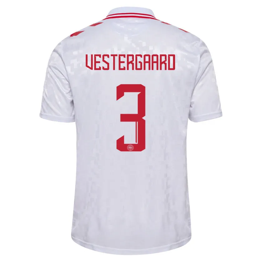 Danxen Kid Denmark Jannik Vestergaard #3 White Away Jersey 24-26 T-Shirt