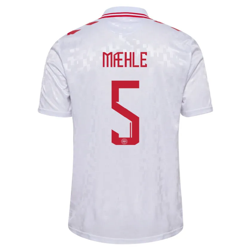 Danxen Kid Denmark Joakim Maehle #5 White Away Jersey 24-26 T-Shirt