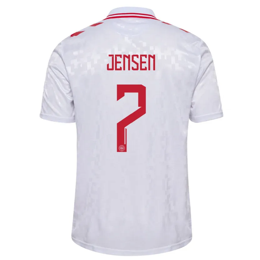 Danxen Kid Denmark Mathias Jensen #7 White Away Jersey 24-26 T-Shirt