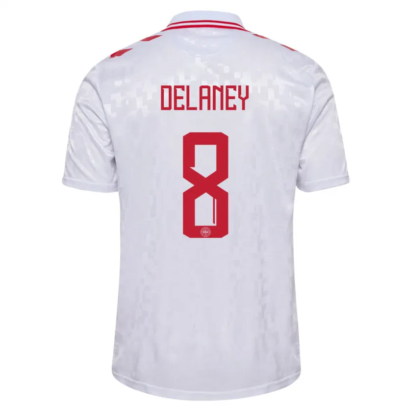 Danxen Kid Denmark Thomas Delaney #8 White Away Jersey 24-26 T-Shirt