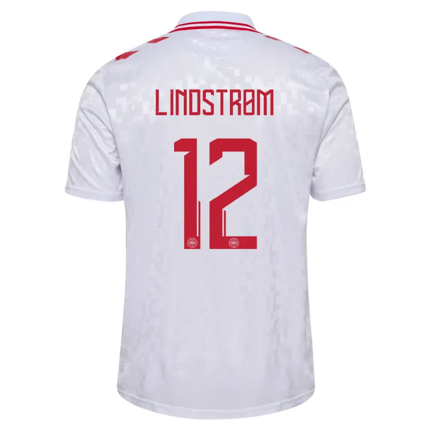 Danxen Kid Denmark Jesper Lindstrøm #12 White Away Jersey 24-26 T-Shirt