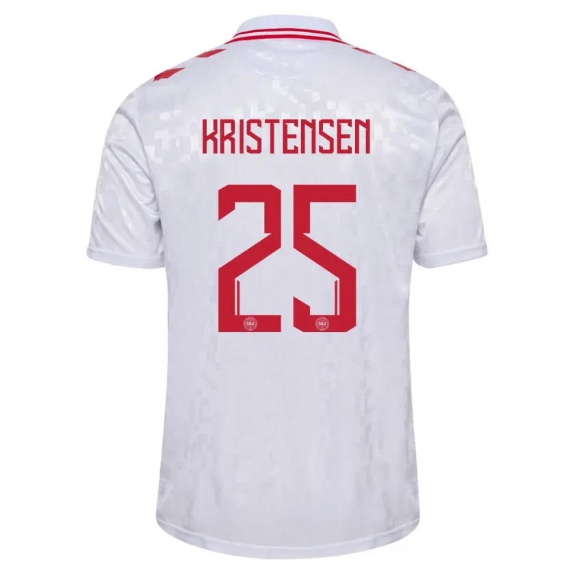 Danxen Kid Denmark Rasmus Kristensen #25 White Away Jersey 24-26 T-Shirt