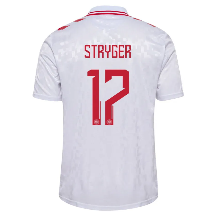 Danxen Kid Denmark Jens Stryger Larsen #17 White Away Jersey 24-26 T-Shirt