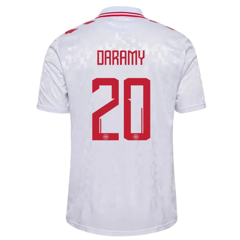 Danxen Kid Denmark Mohamed Daramy #20 White Away Jersey 24-26 T-Shirt