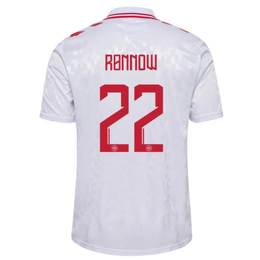 Danxen Kid Denmark Frederik Rønnow #22 White Away Jersey 24-26 T-Shirt