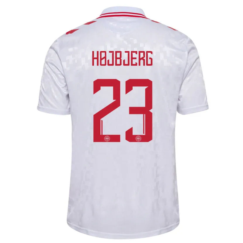 Danxen Kid Denmark Pierre-Emile Højbjerg #23 White Away Jersey 24-26 T-Shirt