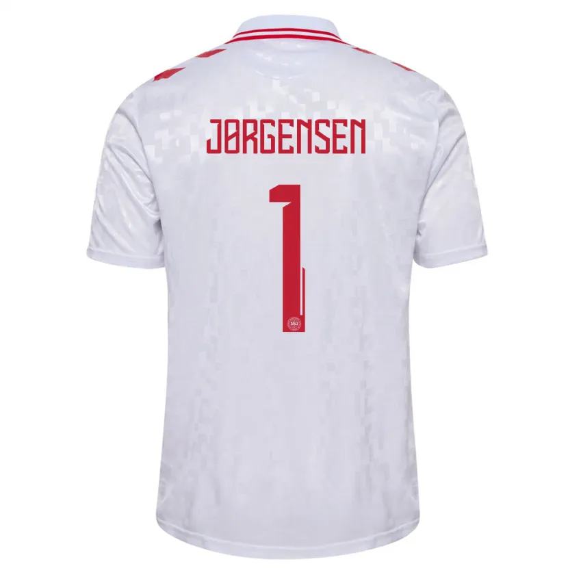 Danxen Kid Denmark Filip Jørgensen #1 White Away Jersey 24-26 T-Shirt