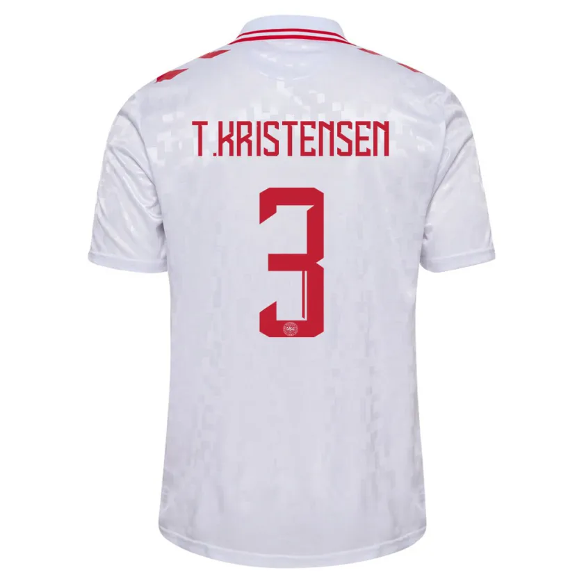 Danxen Kid Denmark Thomas Kristensen #3 White Away Jersey 24-26 T-Shirt