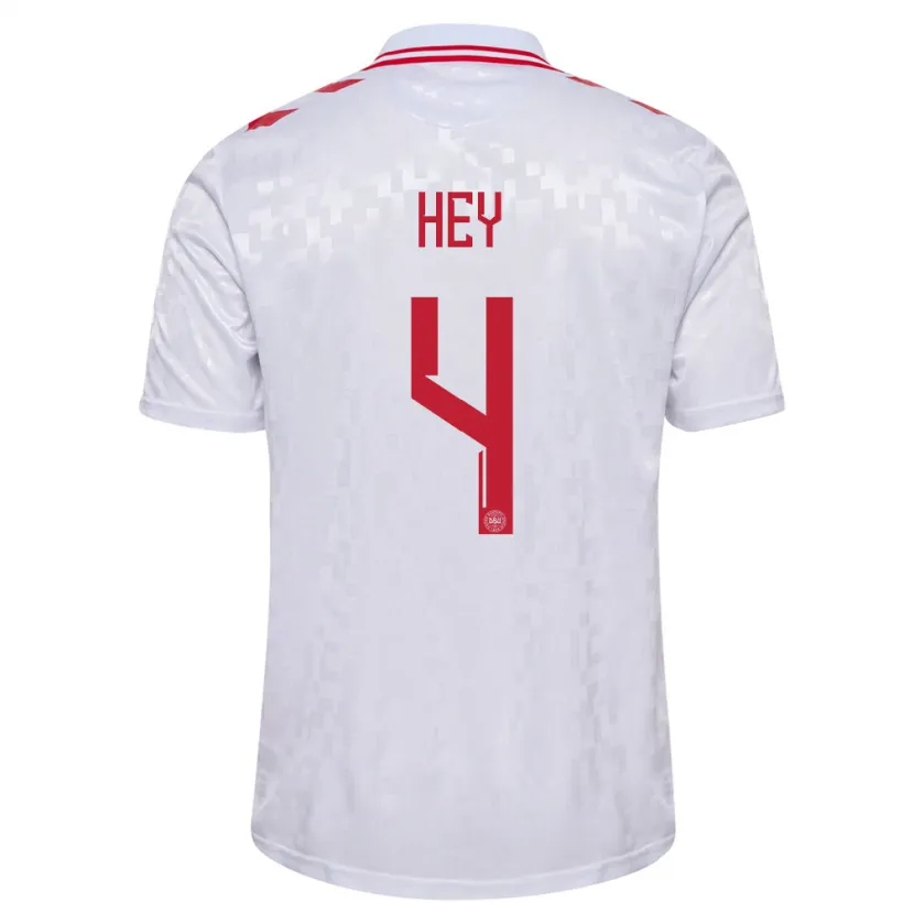 Danxen Kid Denmark Lucas Hey #4 White Away Jersey 24-26 T-Shirt