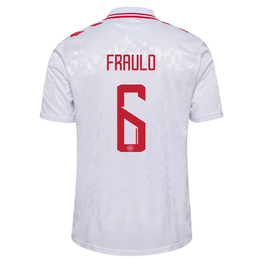 Danxen Kid Denmark Oscar Fraulo #6 White Away Jersey 24-26 T-Shirt