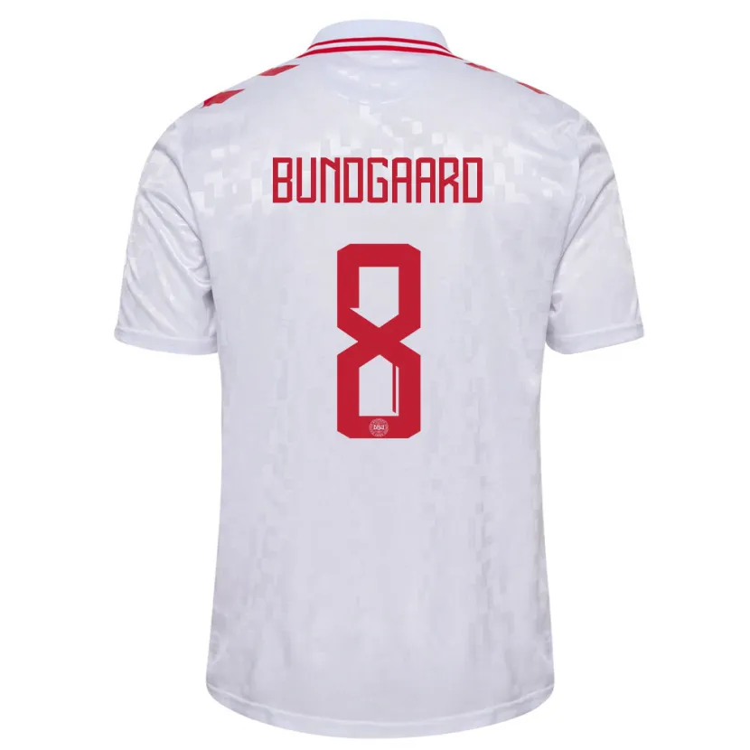 Danxen Kid Denmark Filip Bundgaard #8 White Away Jersey 24-26 T-Shirt