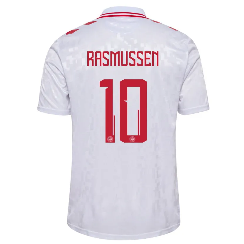 Danxen Kid Denmark Christian Rasmussen #10 White Away Jersey 24-26 T-Shirt