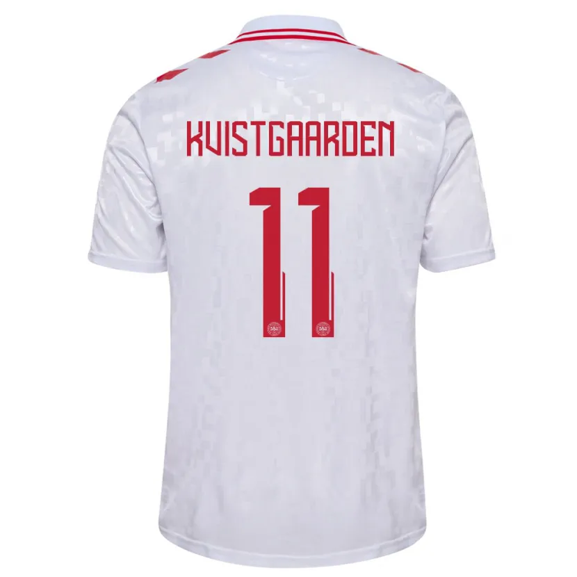 Danxen Kid Denmark Mathias Kvistgaarden #11 White Away Jersey 24-26 T-Shirt