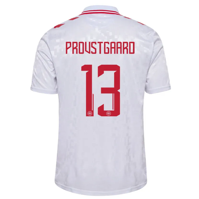 Danxen Kid Denmark Oliver Provstgaard #13 White Away Jersey 24-26 T-Shirt