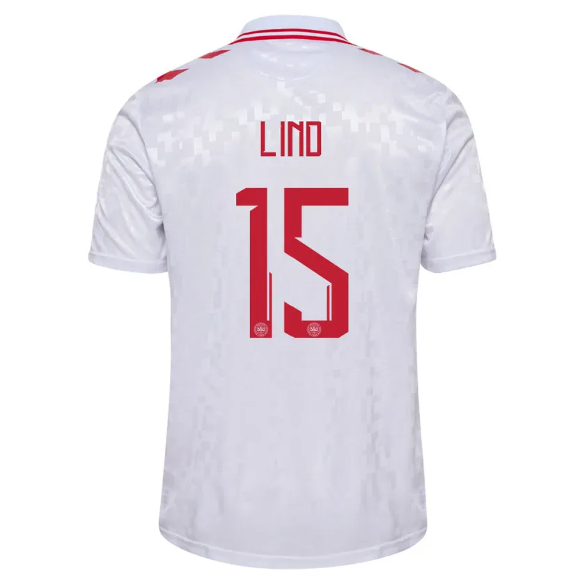 Danxen Kid Denmark Victor Lind #15 White Away Jersey 24-26 T-Shirt