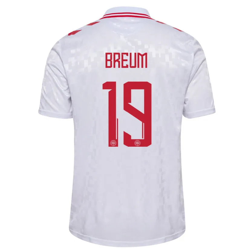 Danxen Kid Denmark Jakob Breum #19 White Away Jersey 24-26 T-Shirt