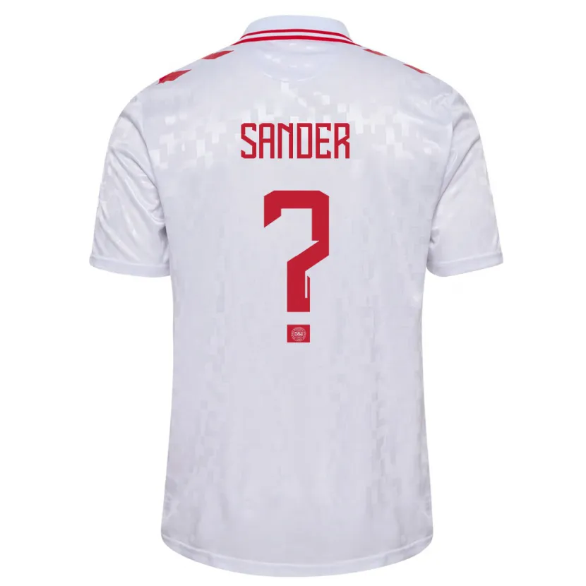 Danxen Kid Denmark Theo Sander #0 White Away Jersey 24-26 T-Shirt