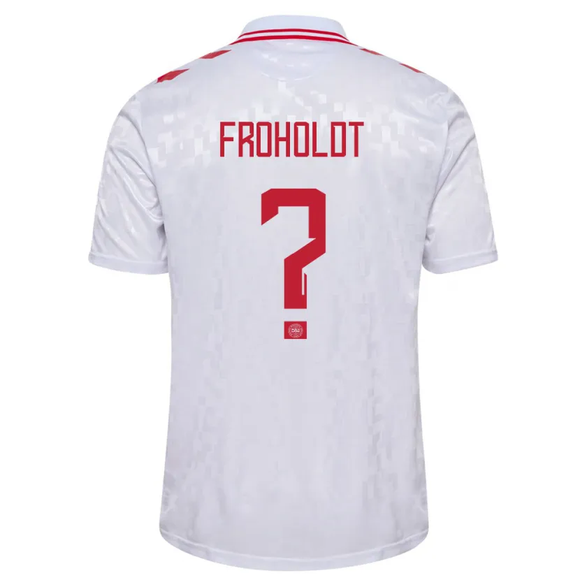 Danxen Kid Denmark Victor Froholdt #0 White Away Jersey 24-26 T-Shirt