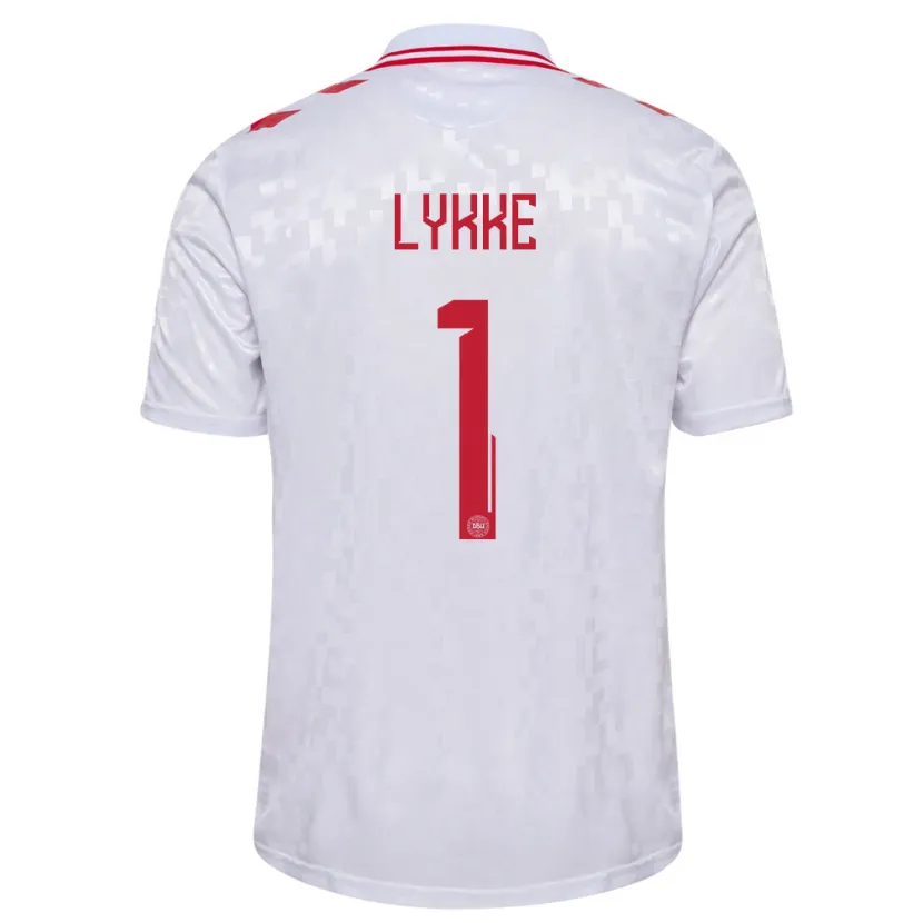 Danxen Kid Denmark William Lykke #1 White Away Jersey 24-26 T-Shirt