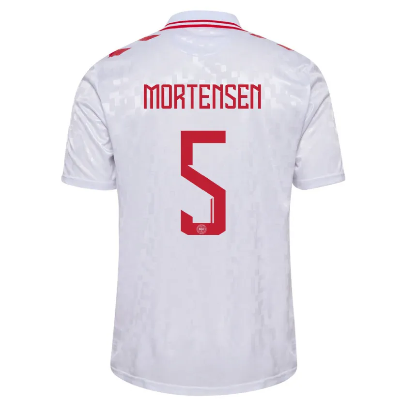 Danxen Kid Denmark Gustav Mortensen #5 White Away Jersey 24-26 T-Shirt