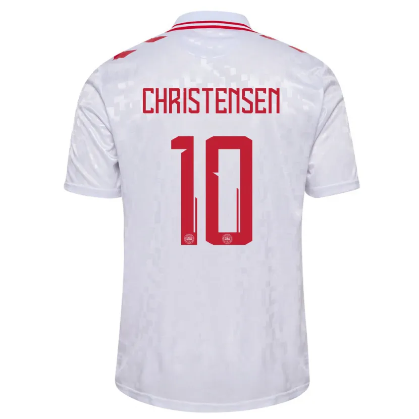 Danxen Kid Denmark Gustav Christensen #10 White Away Jersey 24-26 T-Shirt