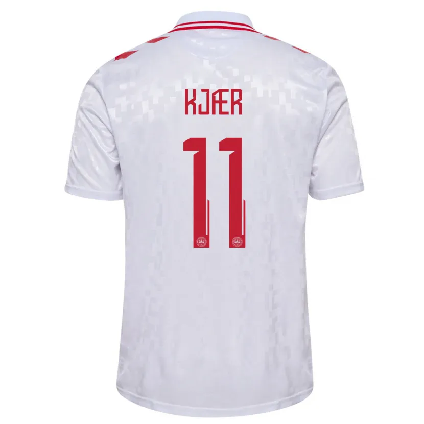 Danxen Kid Denmark Jeppe Kjær #11 White Away Jersey 24-26 T-Shirt