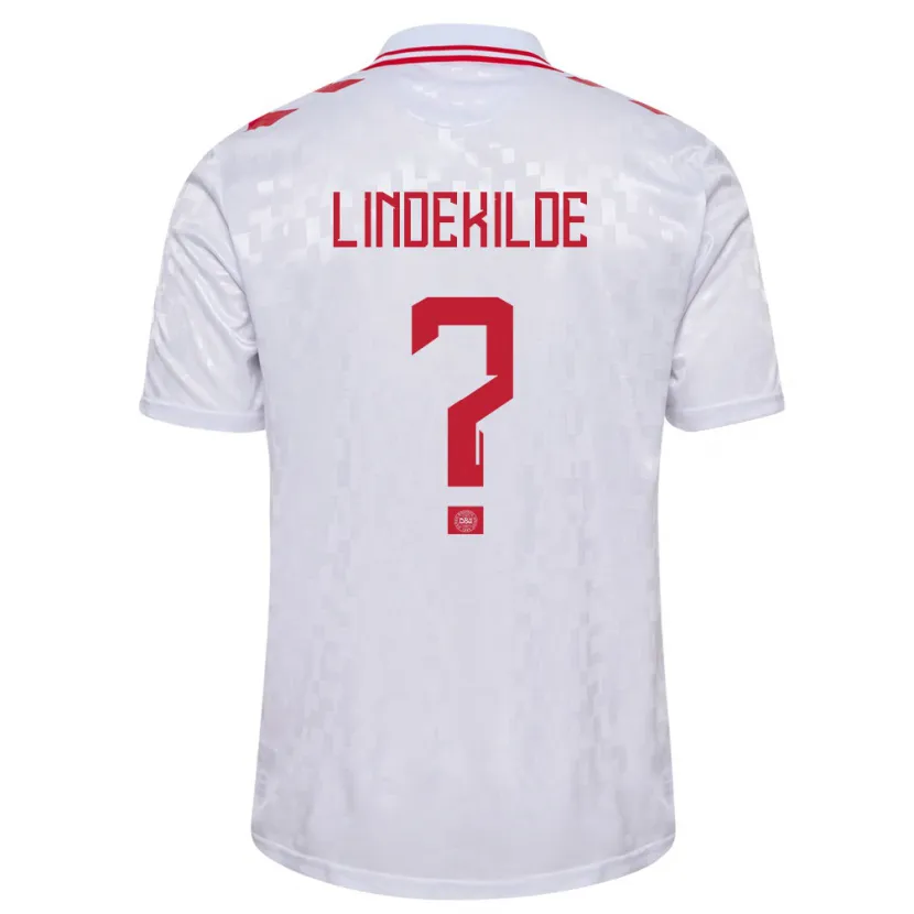 Danxen Kid Denmark Jonatan Lindekilde #0 White Away Jersey 24-26 T-Shirt