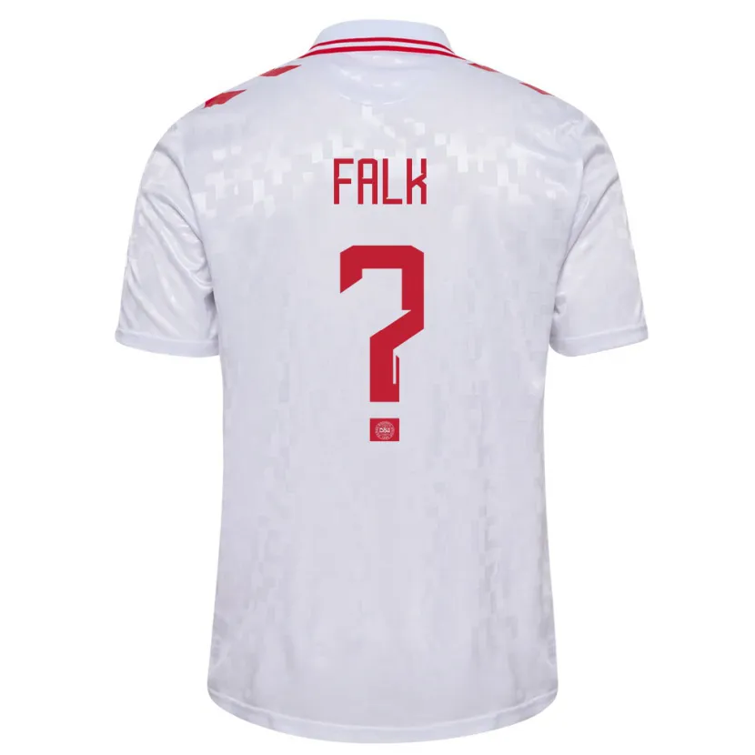 Danxen Kid Denmark Lukas Falk #0 White Away Jersey 24-26 T-Shirt