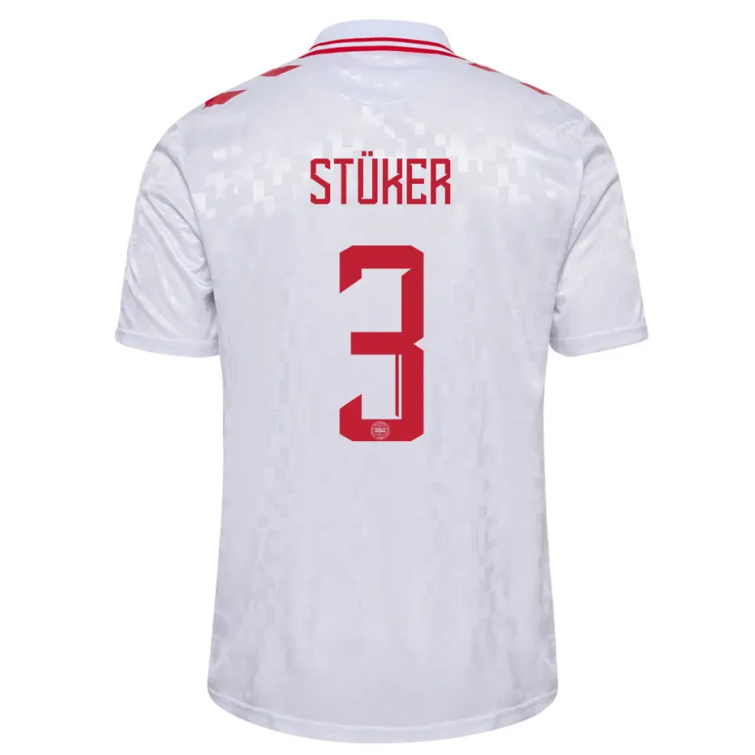 Danxen Kid Denmark Simon Stüker #3 White Away Jersey 24-26 T-Shirt