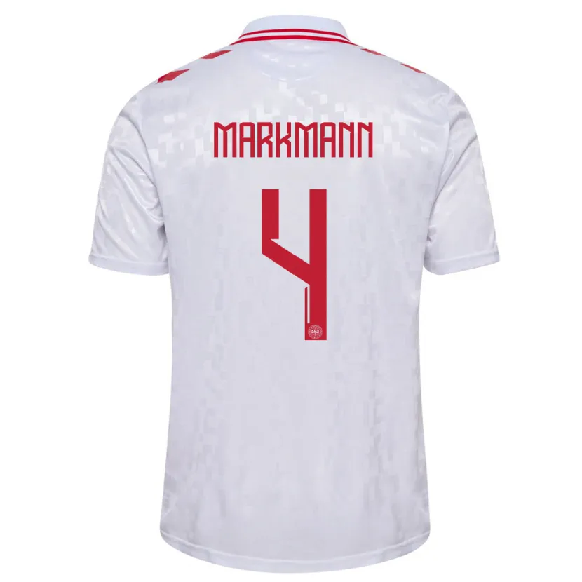 Danxen Kid Denmark Noah Markmann #4 White Away Jersey 24-26 T-Shirt