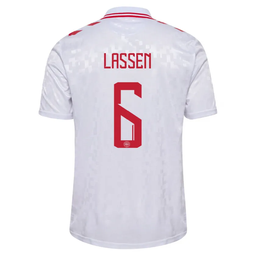 Danxen Kid Denmark Noah Lassen #6 White Away Jersey 24-26 T-Shirt