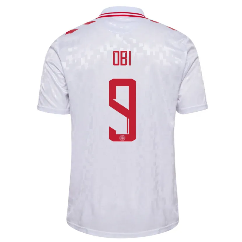 Danxen Kid Denmark Chido Obi #9 White Away Jersey 24-26 T-Shirt