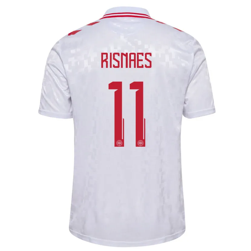 Danxen Kid Denmark Roberto Risnaes #11 White Away Jersey 24-26 T-Shirt