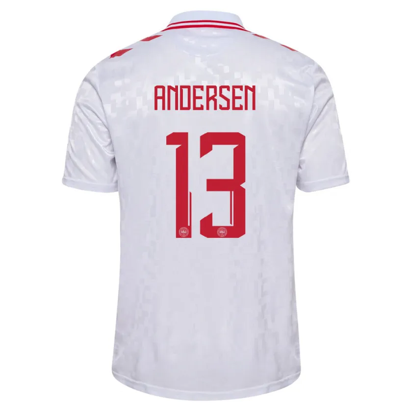 Danxen Kid Denmark Frej Andersen #13 White Away Jersey 24-26 T-Shirt