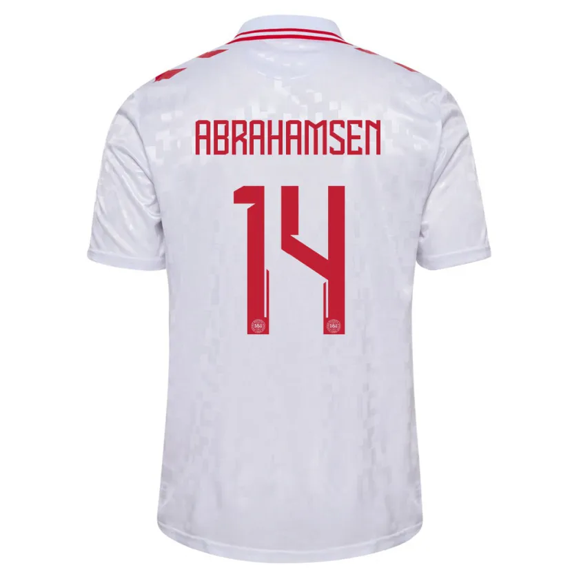 Danxen Kid Denmark Mads Abrahamsen #14 White Away Jersey 24-26 T-Shirt