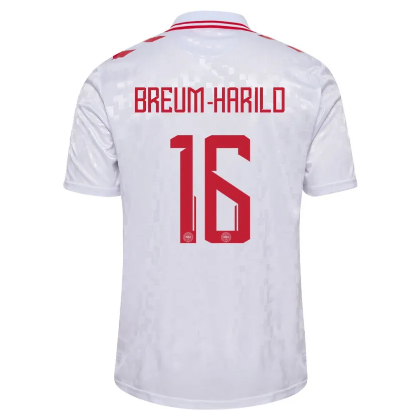 Danxen Kid Denmark Tobias Breum-Harild #16 White Away Jersey 24-26 T-Shirt