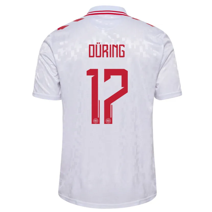 Danxen Kid Denmark Rasmus Düring #17 White Away Jersey 24-26 T-Shirt