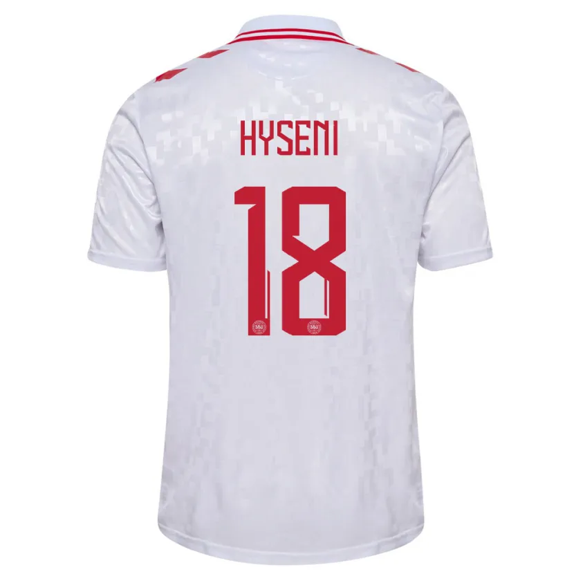 Danxen Kid Denmark Olti Hyseni #18 White Away Jersey 24-26 T-Shirt