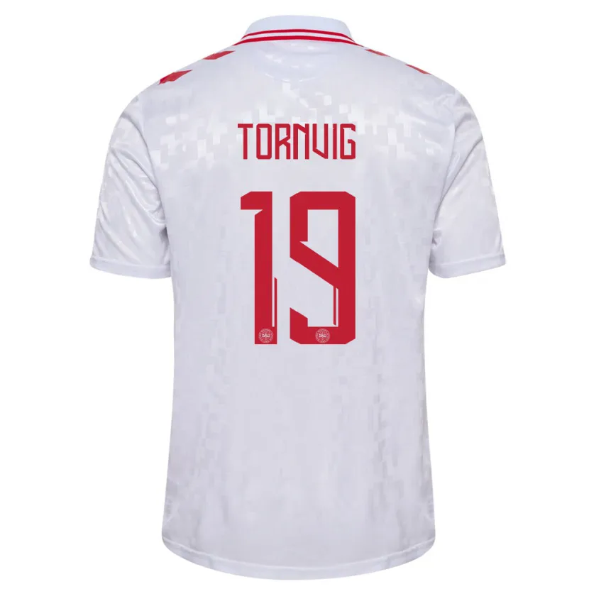 Danxen Kid Denmark Nicolaj Tornvig #19 White Away Jersey 24-26 T-Shirt