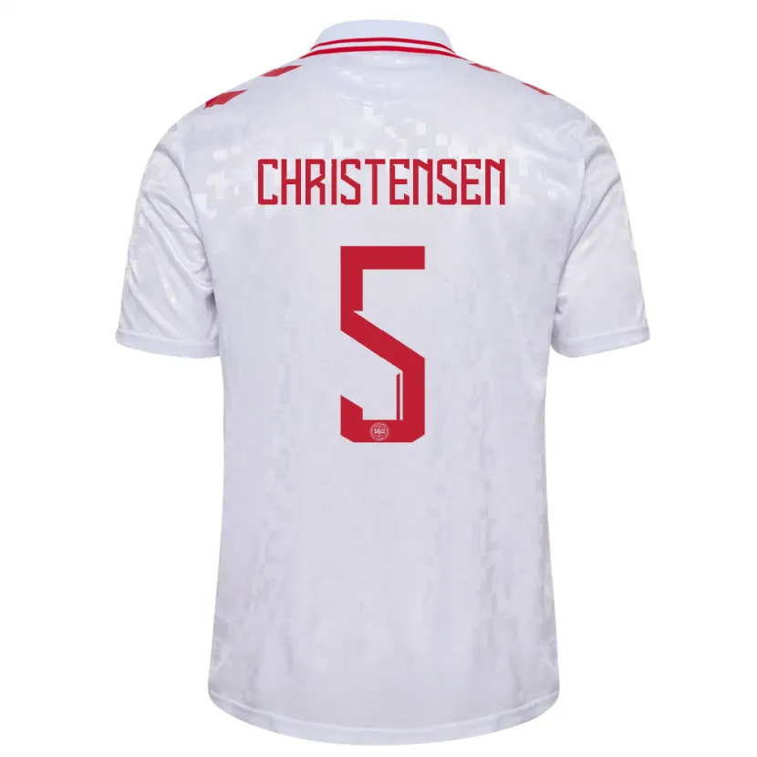 Danxen Kid Denmark Aske Christensen #5 White Away Jersey 24-26 T-Shirt