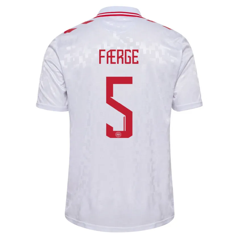 Danxen Kid Denmark Emma Færge #5 White Away Jersey 24-26 T-Shirt